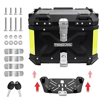 バイクリアボックス アルミトップケース (45L Gold 金) リアボックス バイクトップケース バイクリアボックス トップ